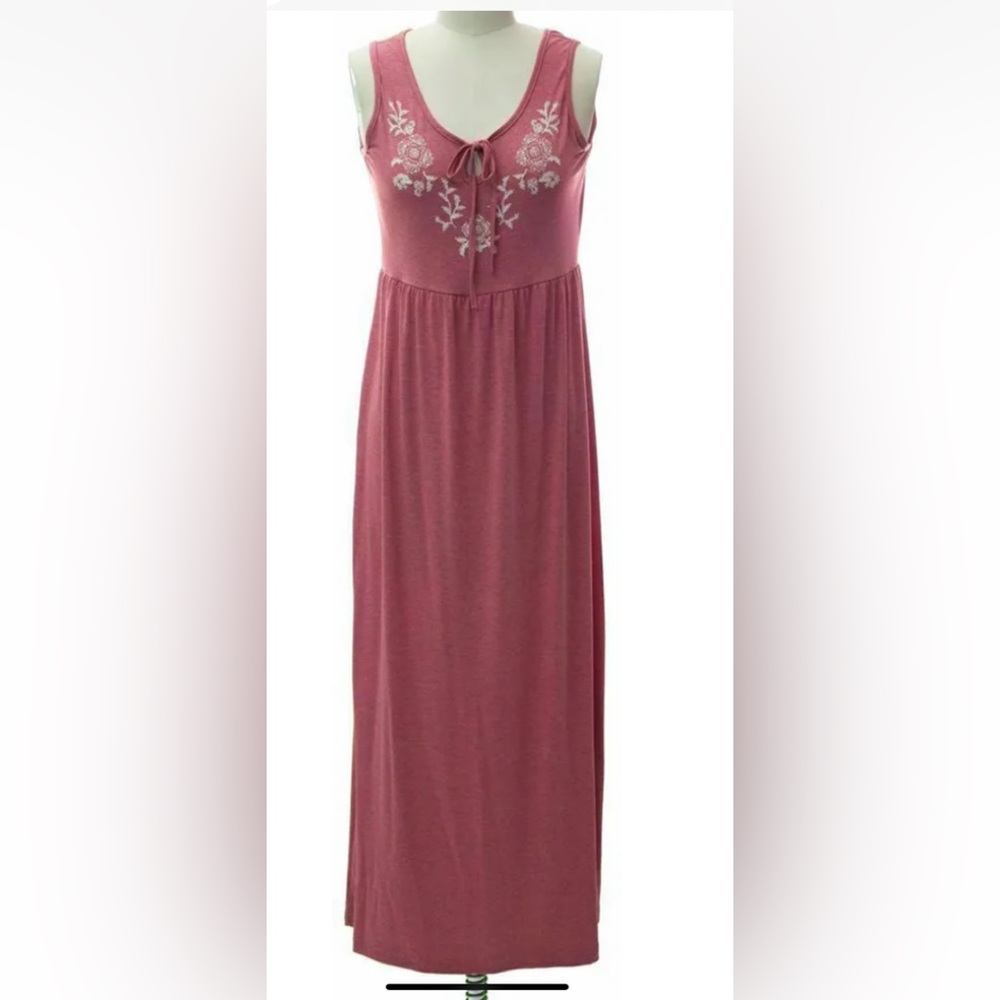 Ankle lengthEmbroidered Dresses Rose